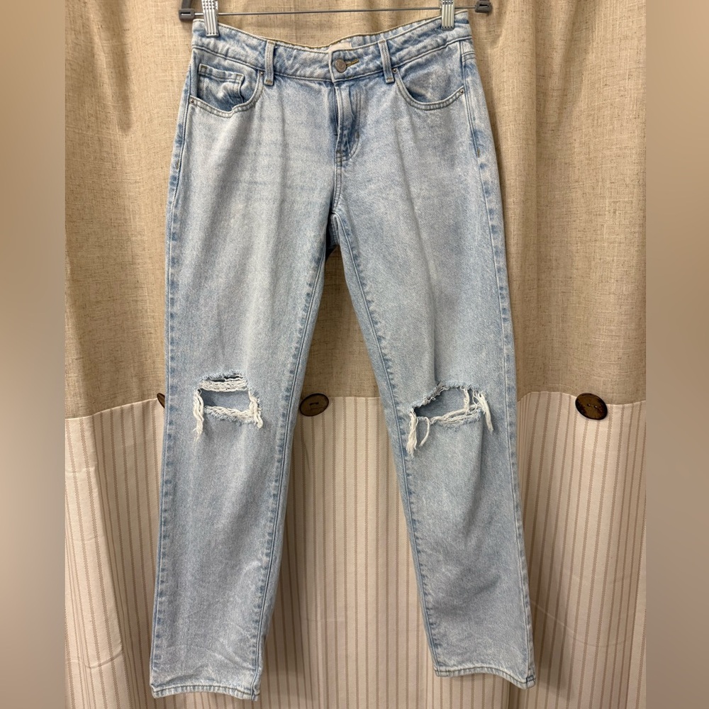 Pacific Sunwear Light Blue Ripped Boyfriend Jeans